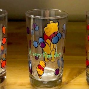 Vintage Pooh and friends 3 juice glasses